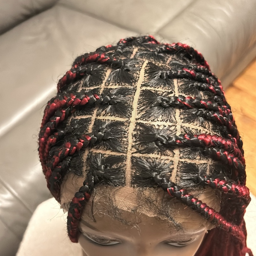 New long box braids  wig  reddish burgundy black roots very pretty only $125